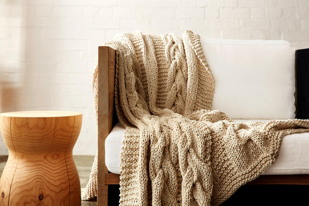 Cotton On Cable knit blanket homewares