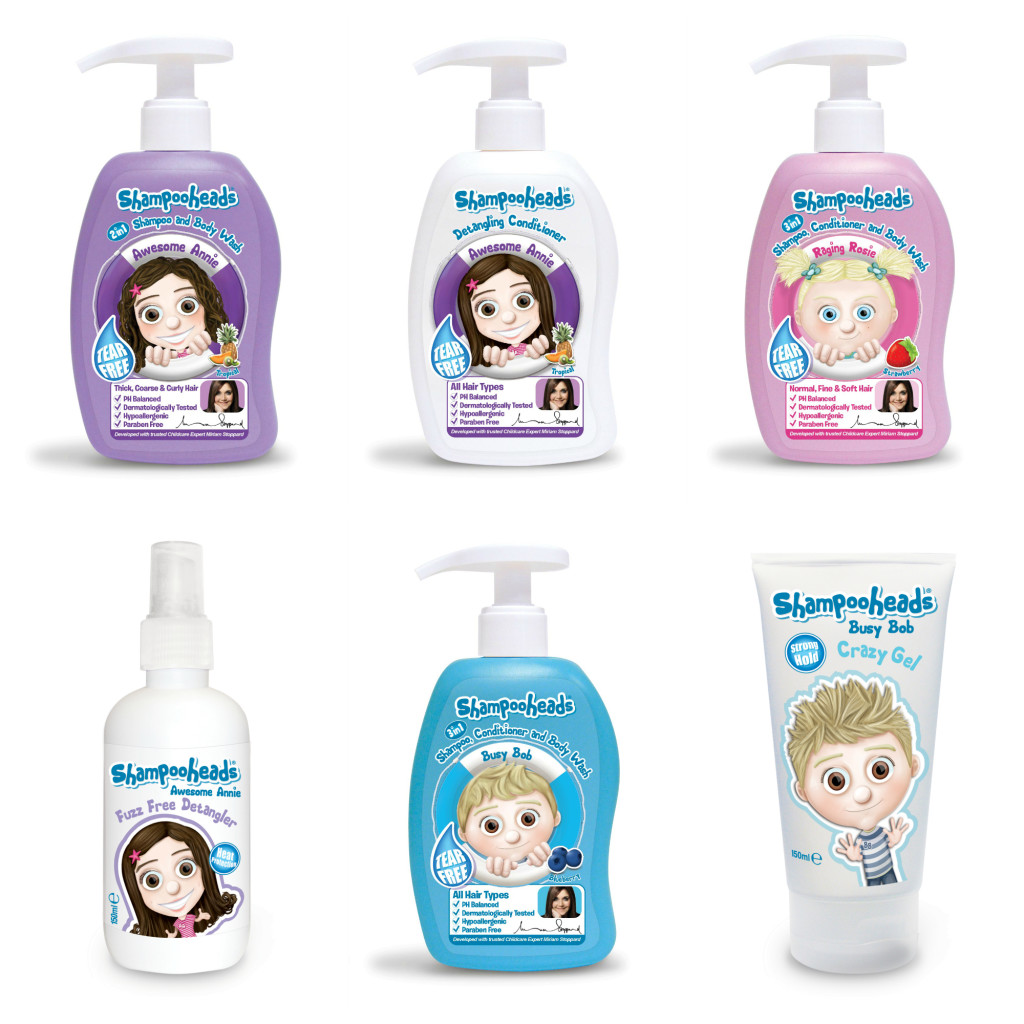 Shampooheads hair care range for kids Awesome Annie Raging Rosie Busy Bob