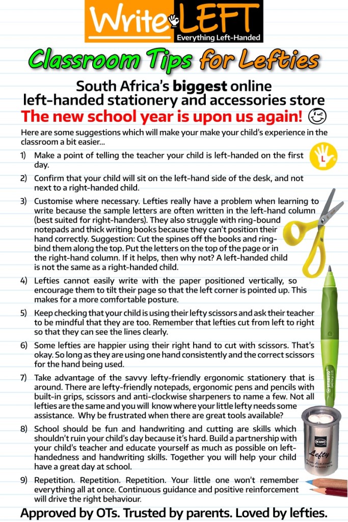 Write Left classroom tips for left handed children Pretty Please Charlie