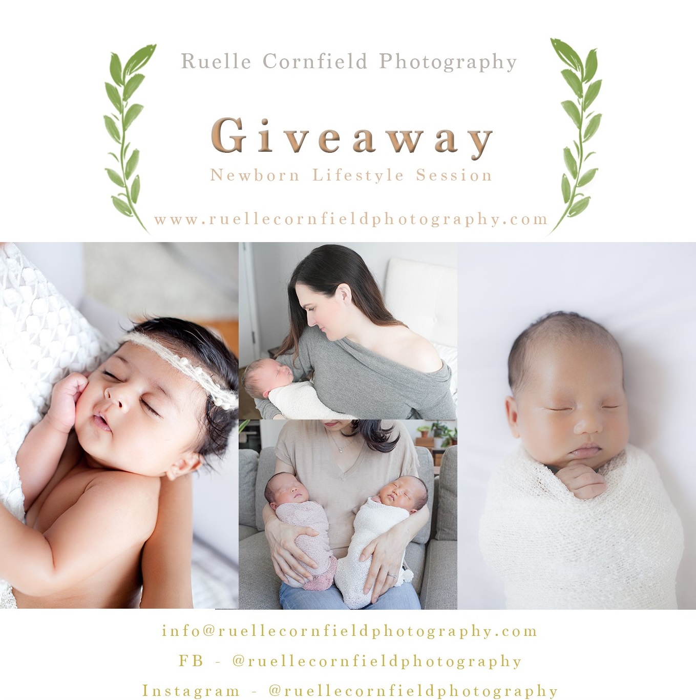 Win a Newborn Lifestyle Photoshoot with Ruelle Cornfield Photography